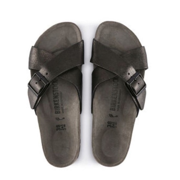 Birkenstock Siena in Washed Metallic Antique Black Leather